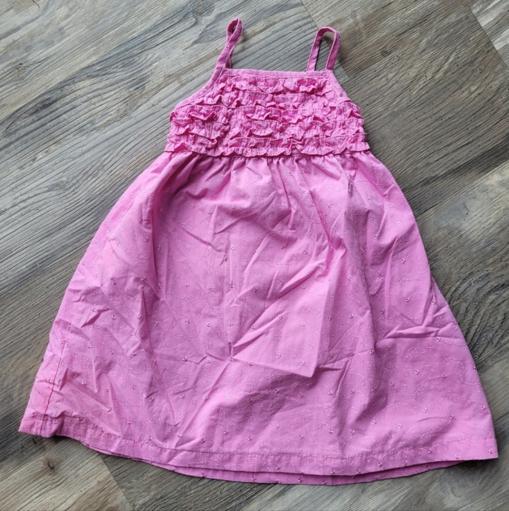 Pink Penelope Mack Easter / Summer Dress with Flower Stitching. Size 6X NWOT